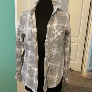 Gray and white flannel
